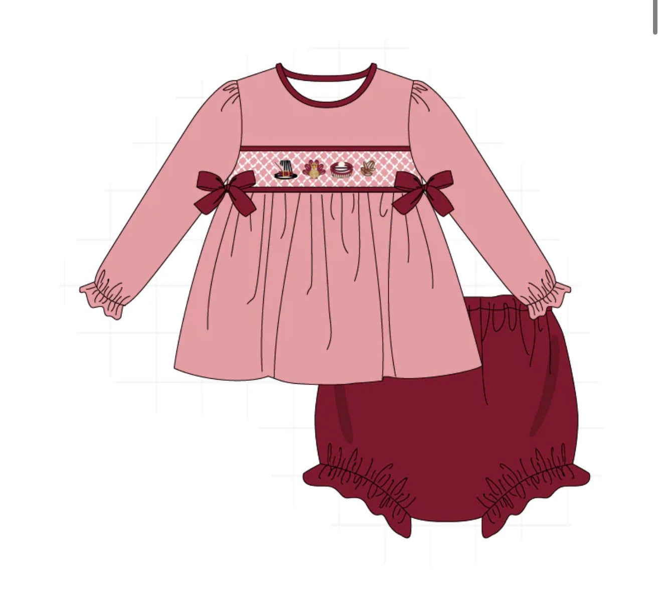 maroon turkey smock collection