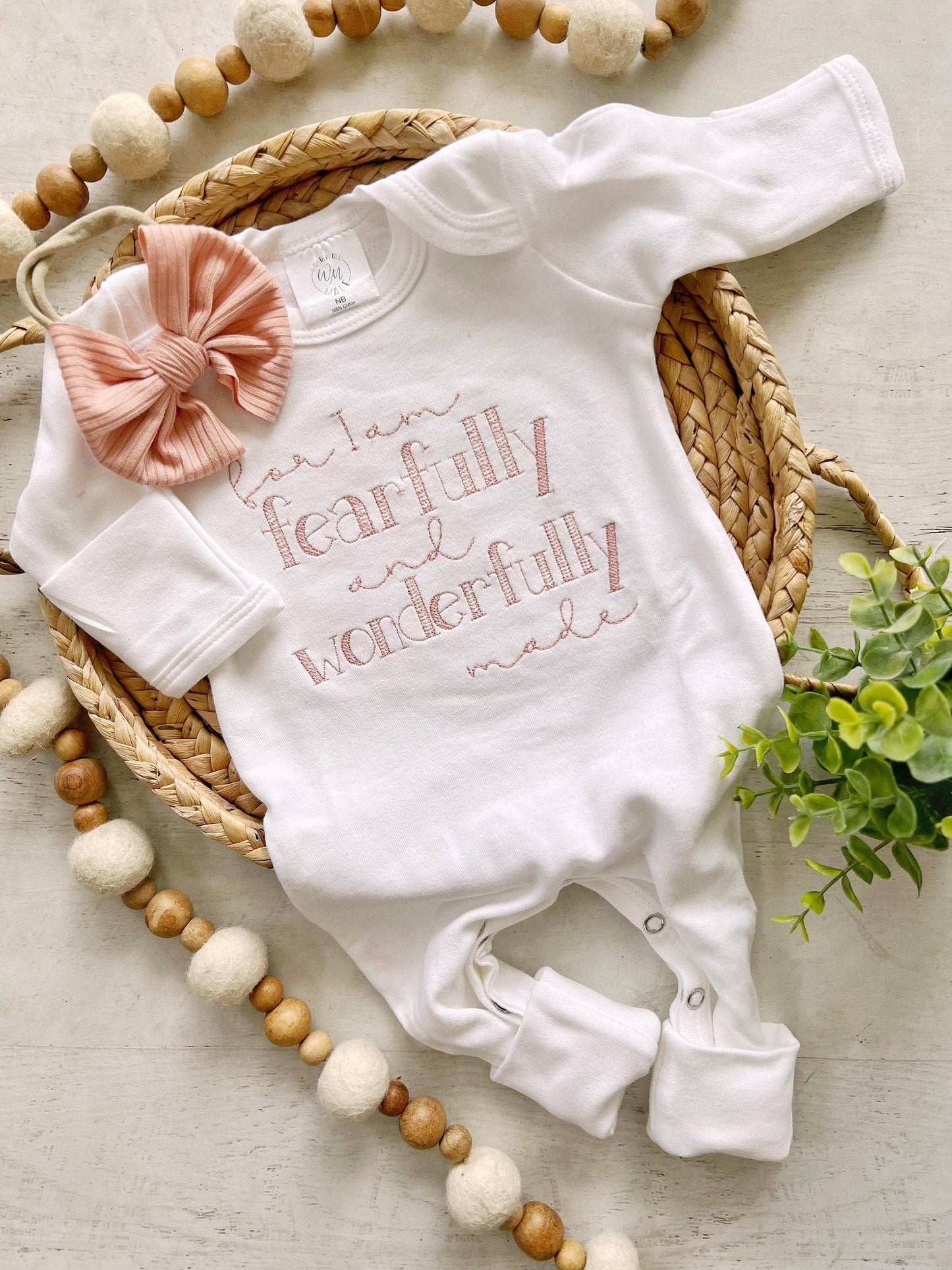 Baby Girl Outfit | White Romper Fearfully Wonderfully Made