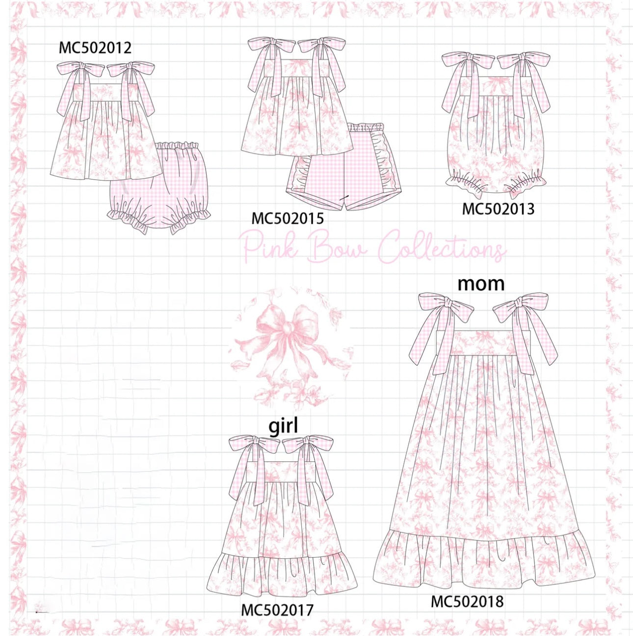 pink bow toile collection