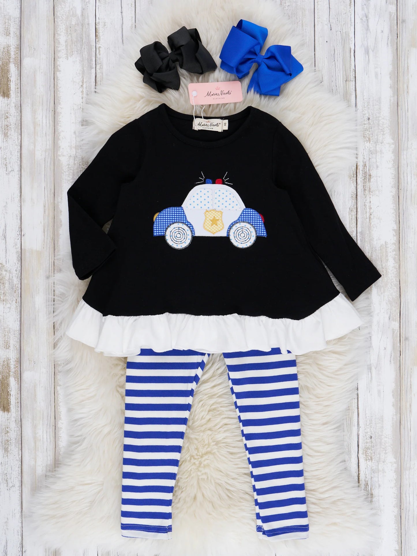police ruffle pant set