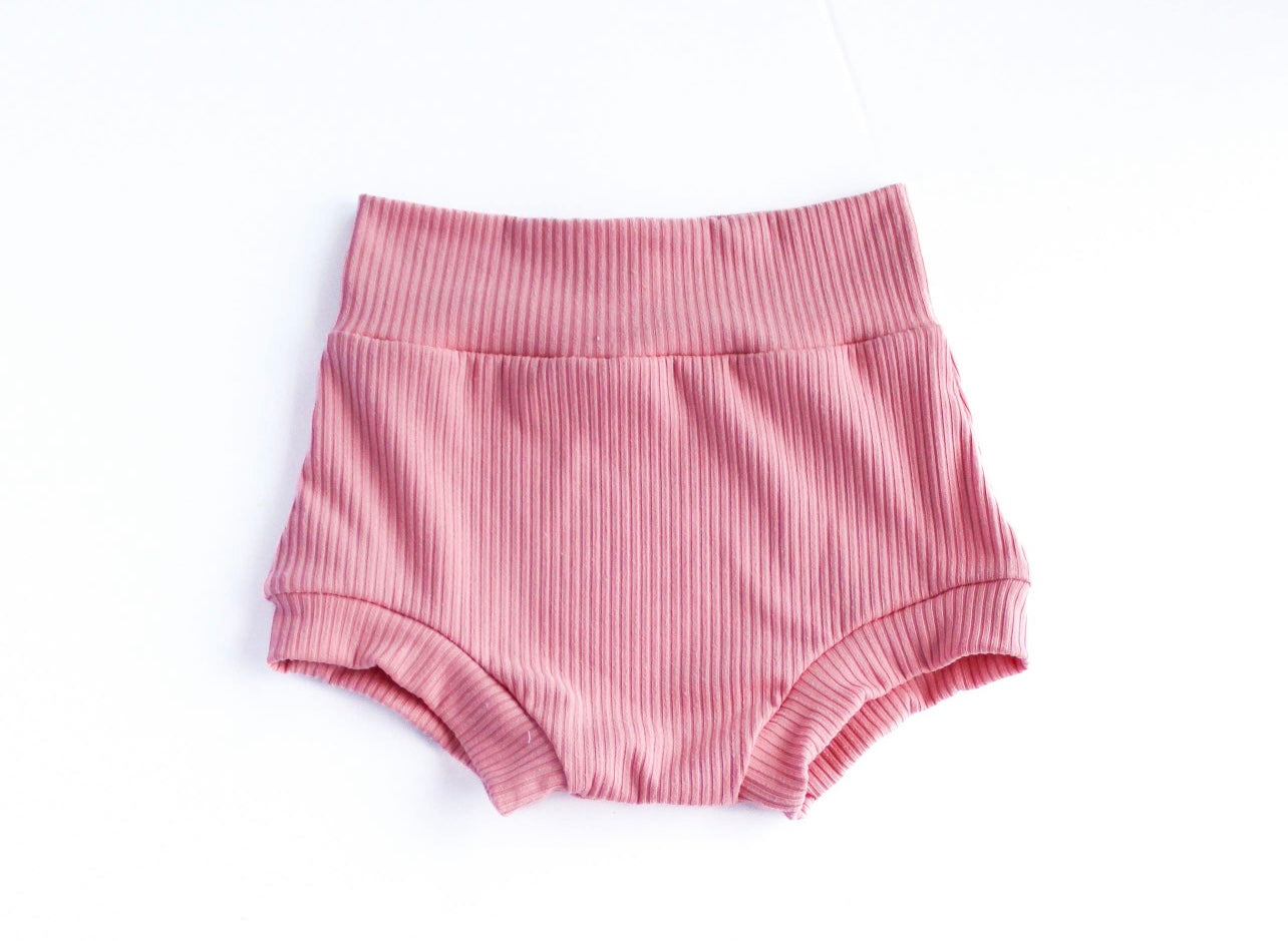 blush pink ribbed bummies