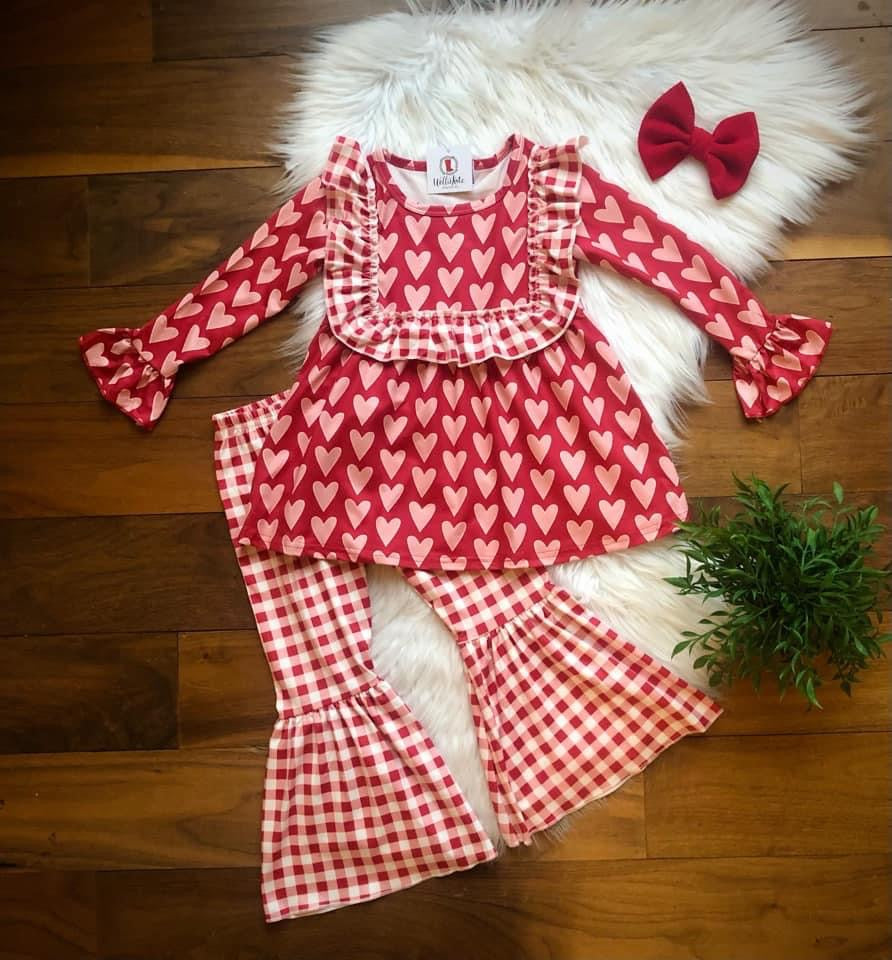 valentines 2 piece pant set