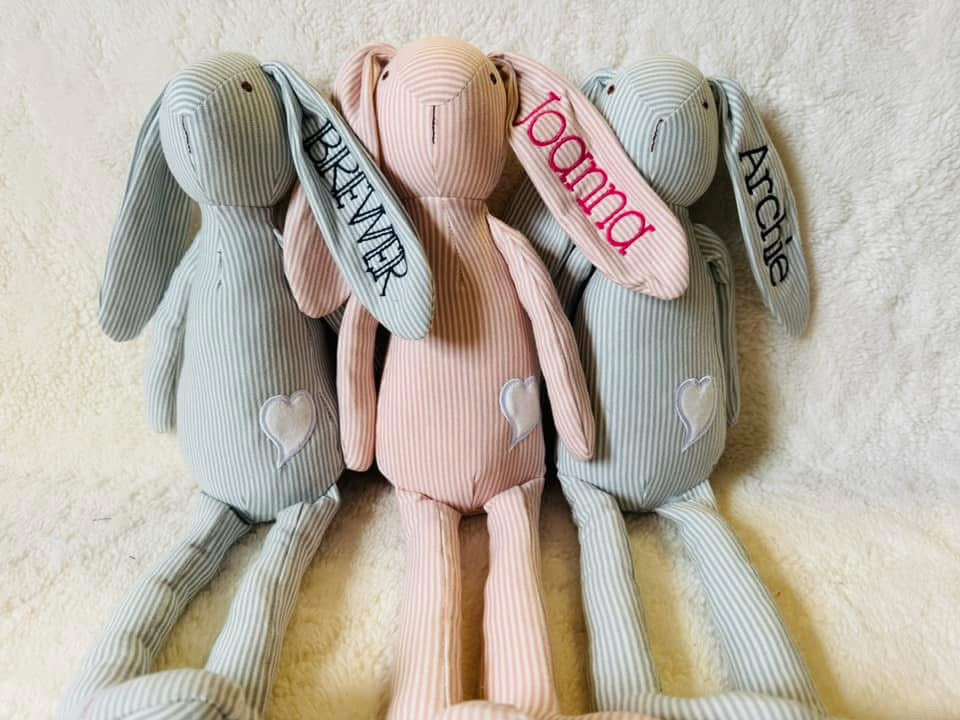 embroidered bunnies