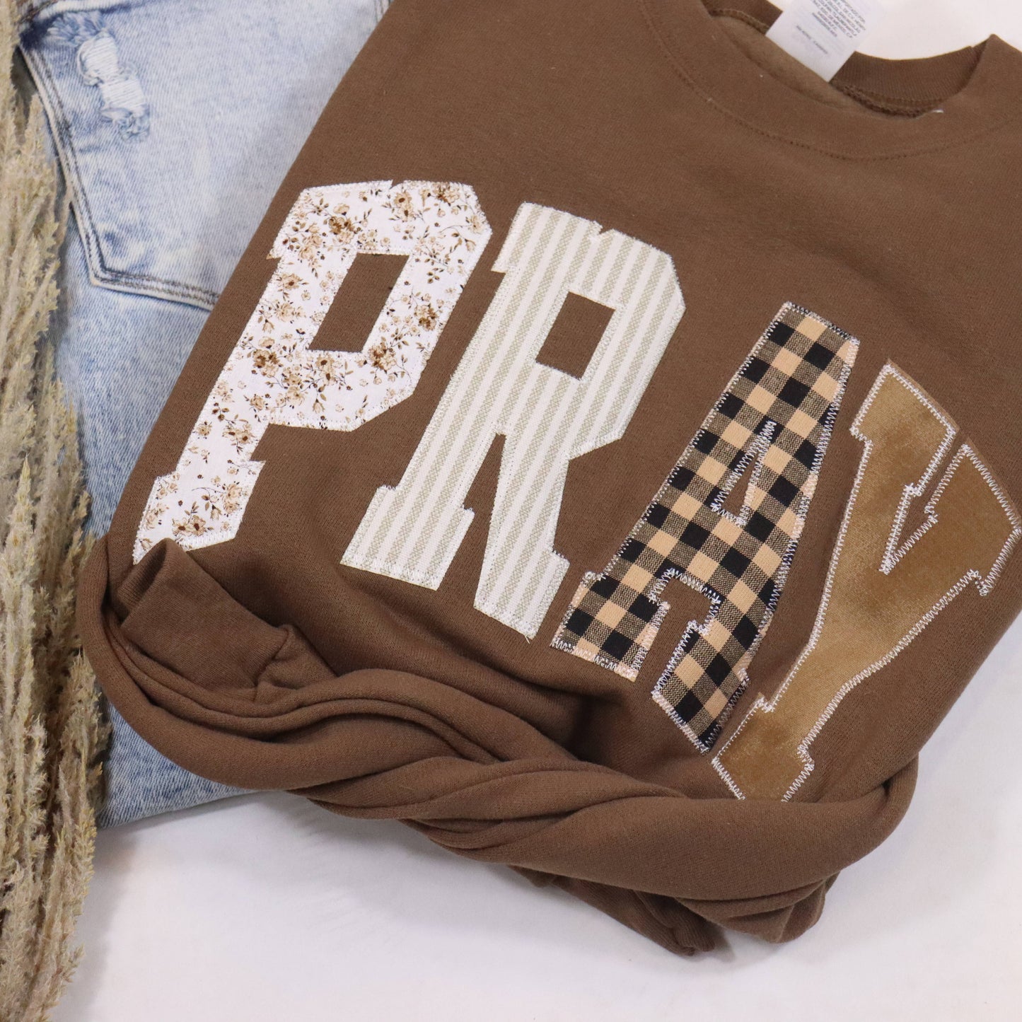 Brown Pray Christian Faith Sweatshirt