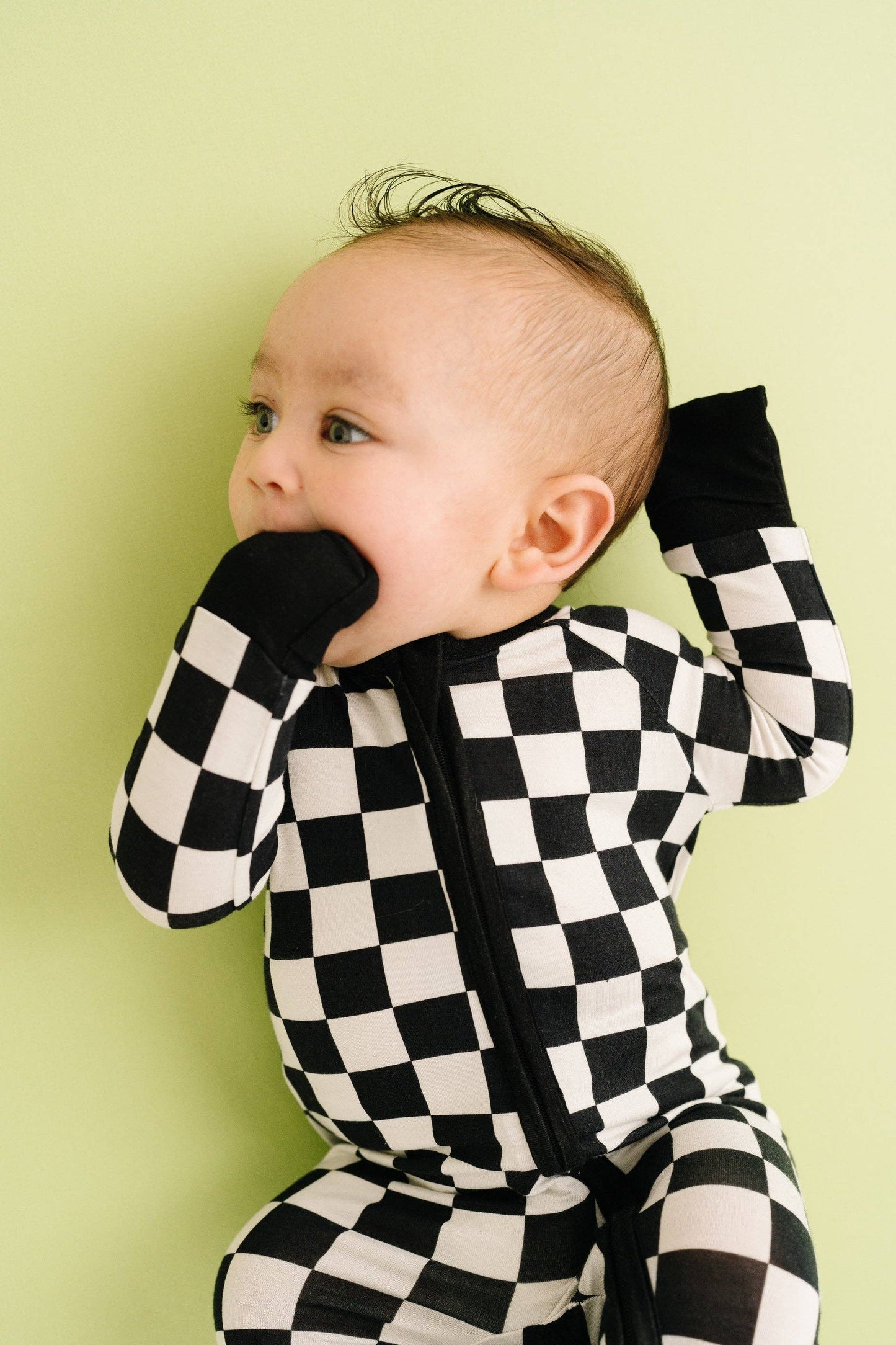 Black Checkered Bamboo Zippy