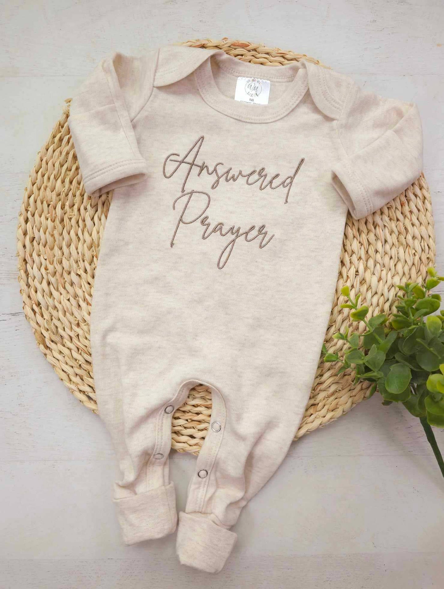 Answered Prayers Embroidered Romper