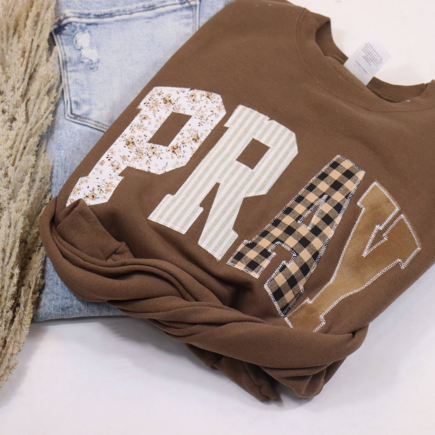 Brown Pray Christian Faith Sweatshirt