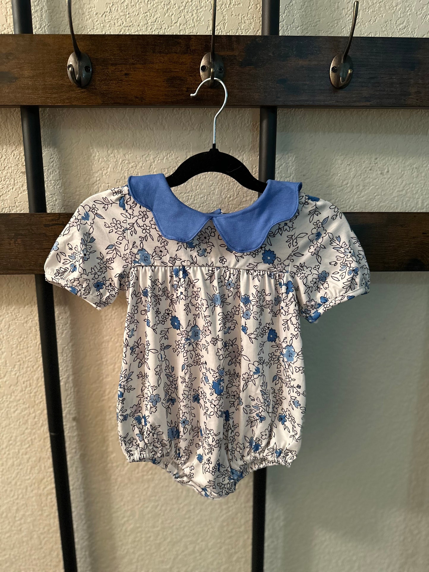 blue vintage floral bubble