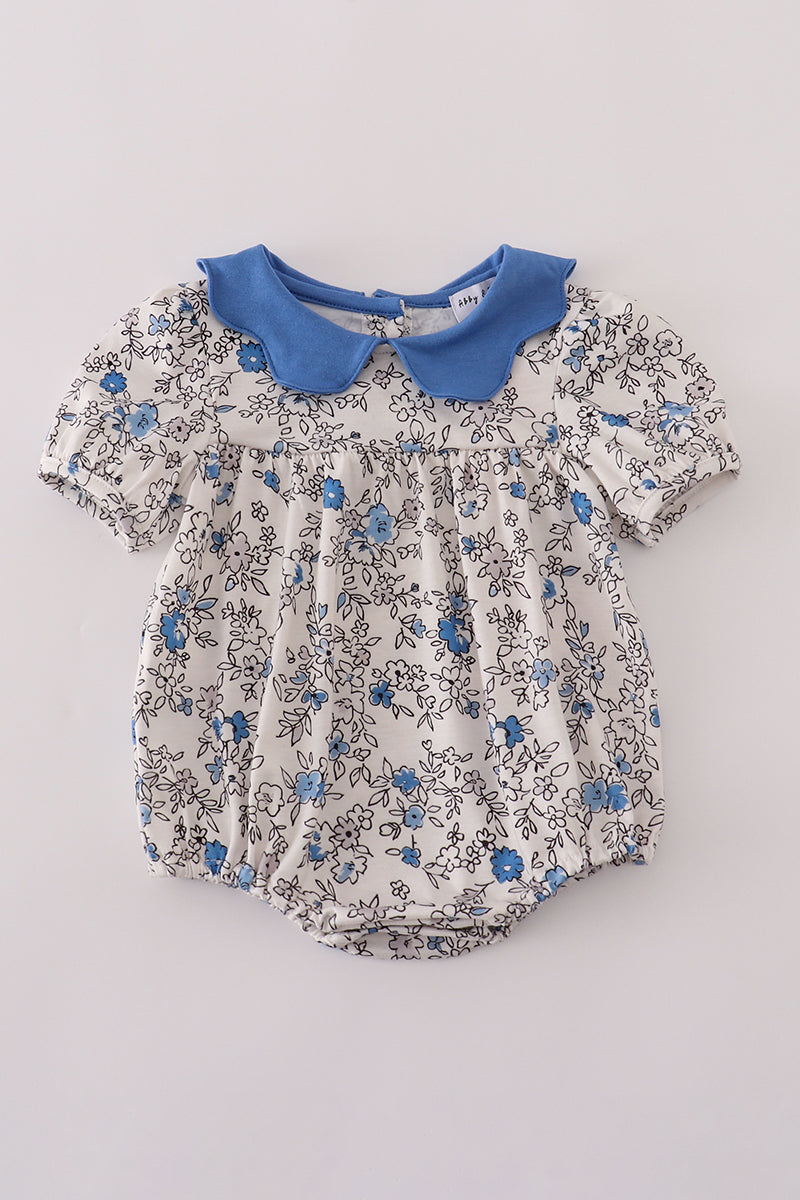 blue vintage floral bubble