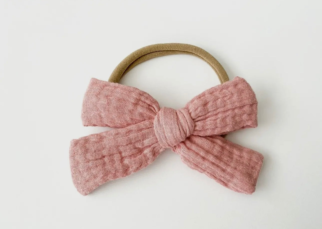 muslin swaddle/bow set
