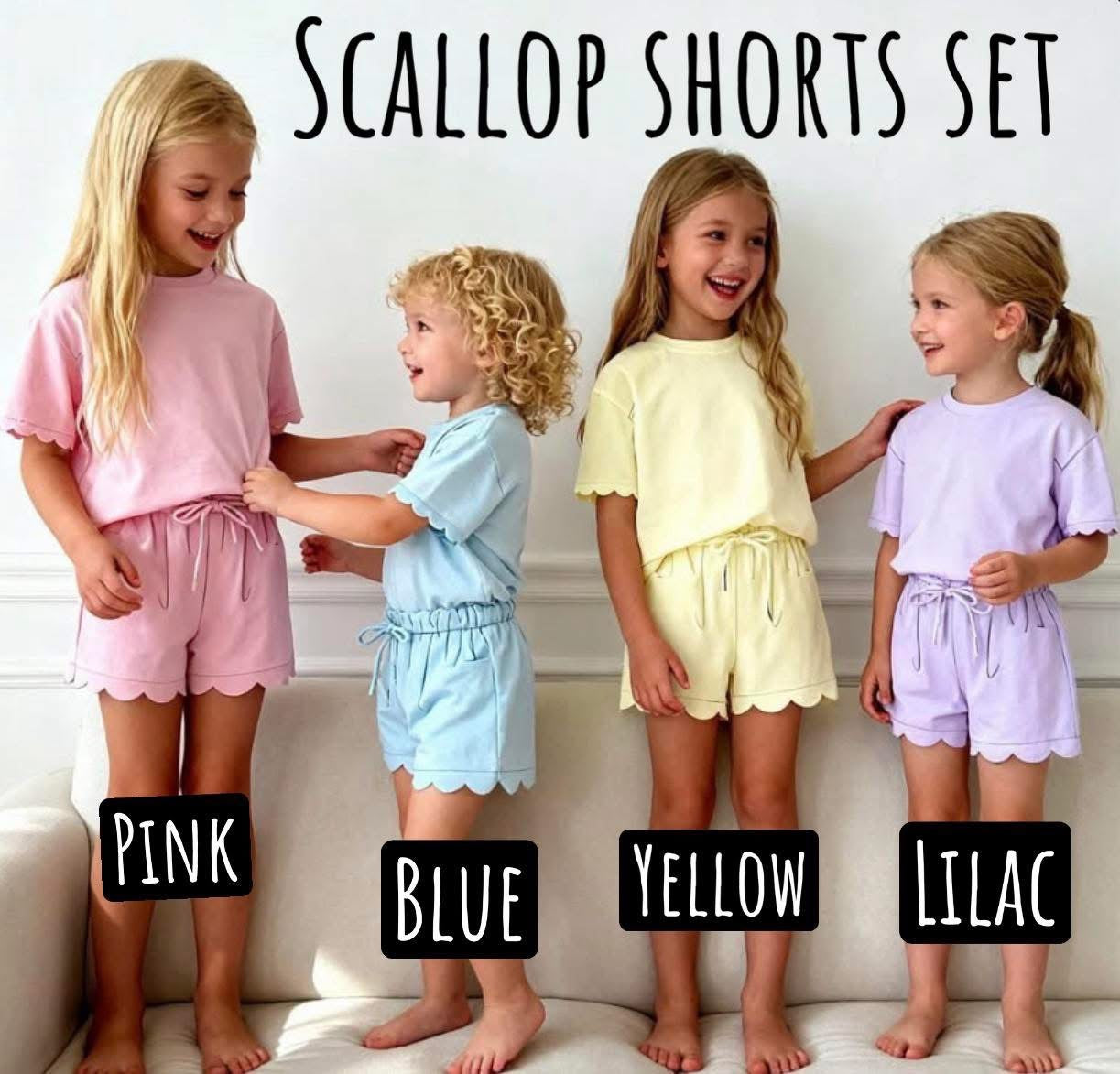 scallop shorts set