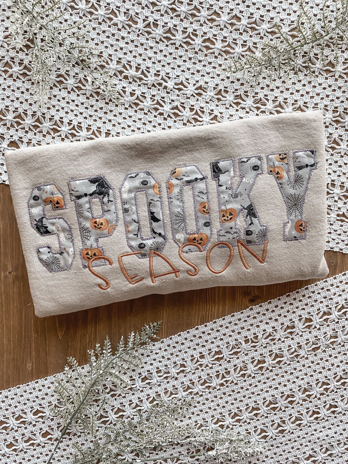 spooky season appliqué sweatshirt