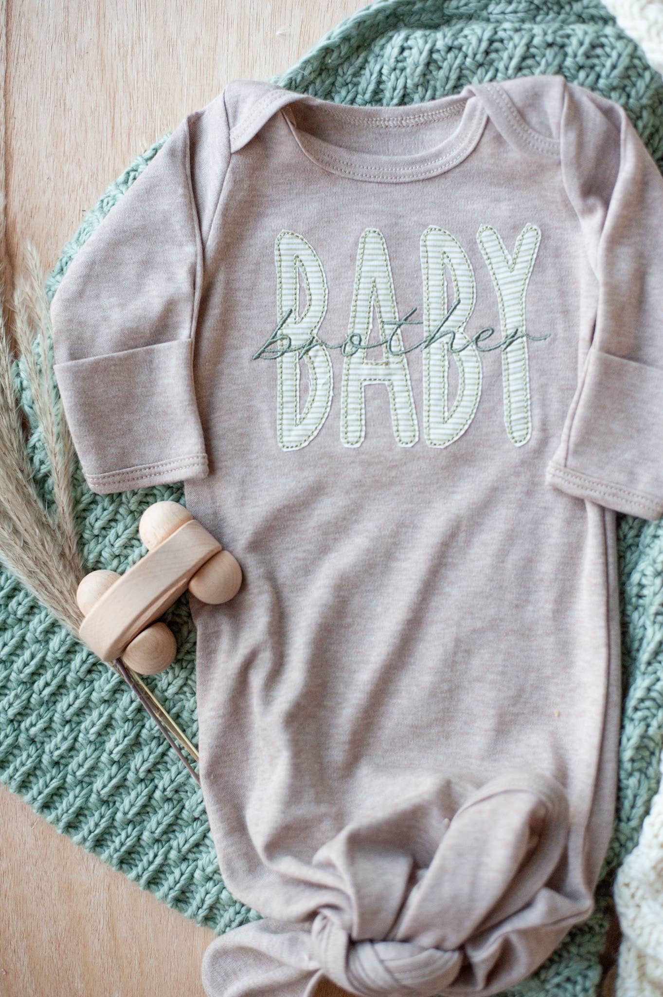 Knot Gown Green Baby Brother