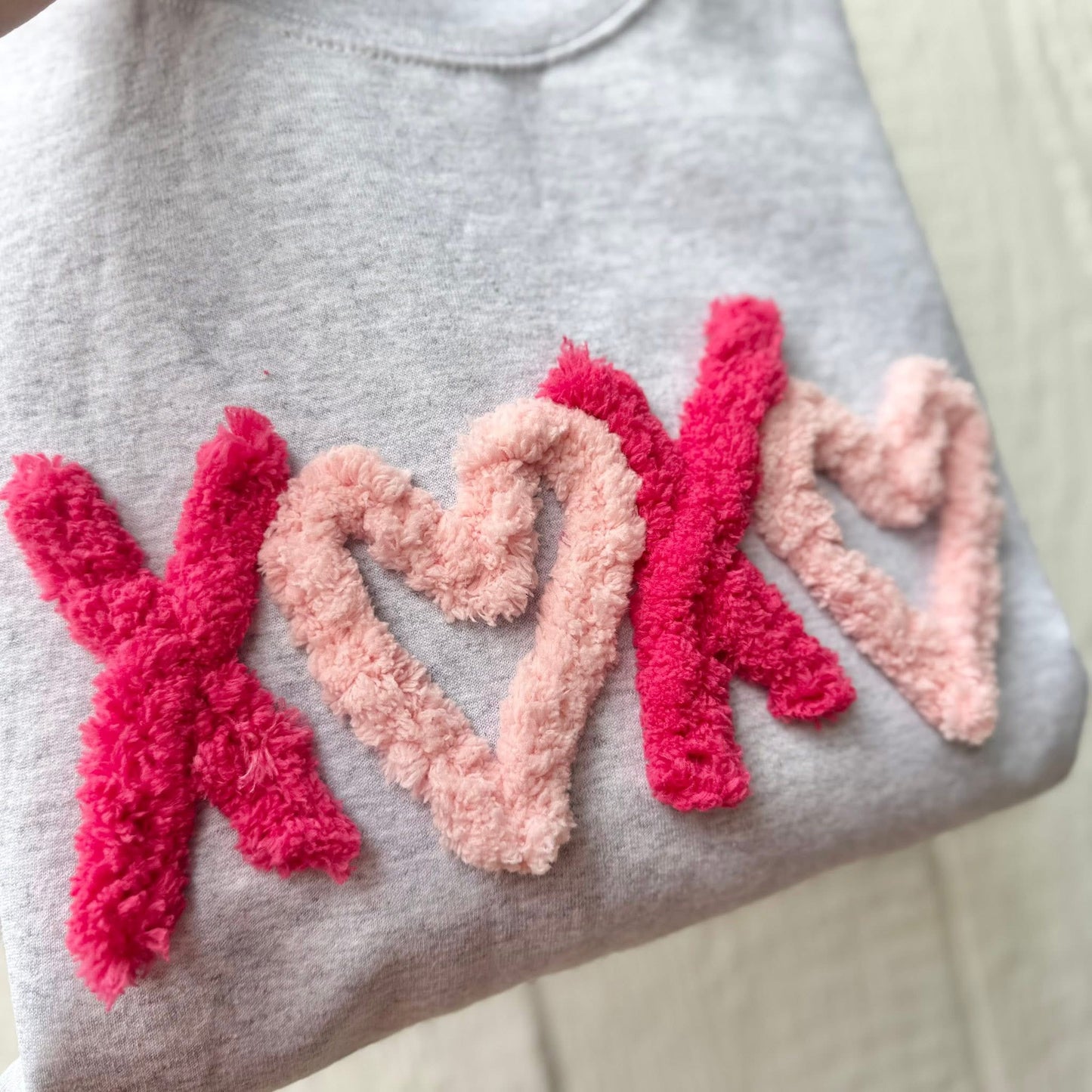 xoxo chenille sweatshirt