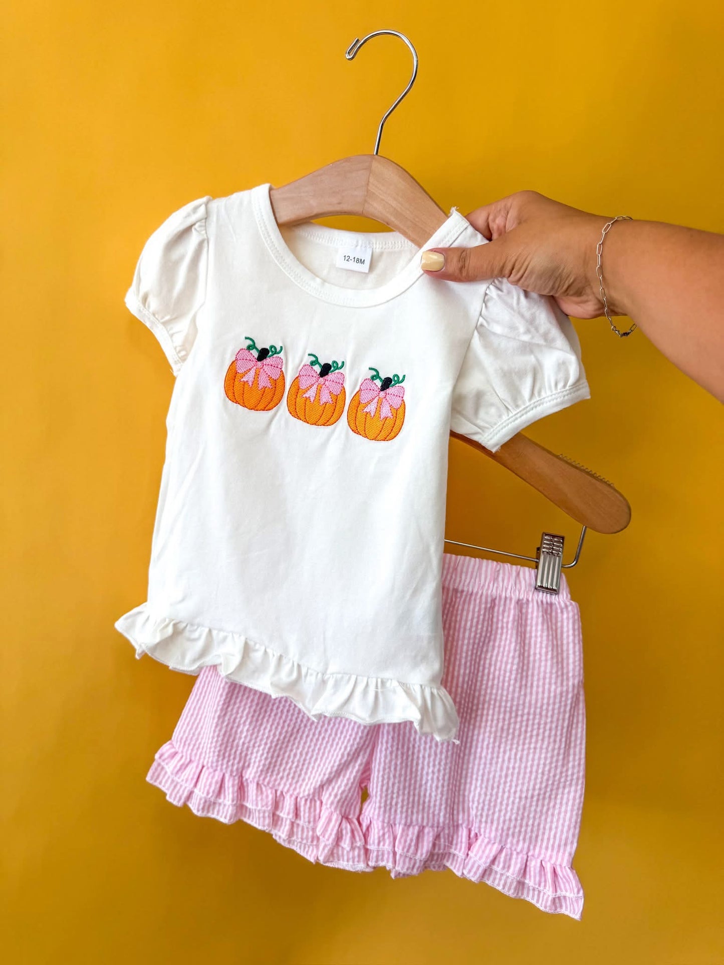 pumpkin trio shorts set