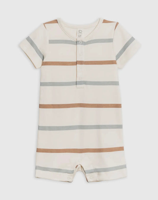 Short Sleeve Stripped Romper