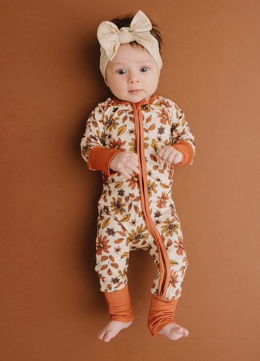 cozy fall floral bamboo zippy