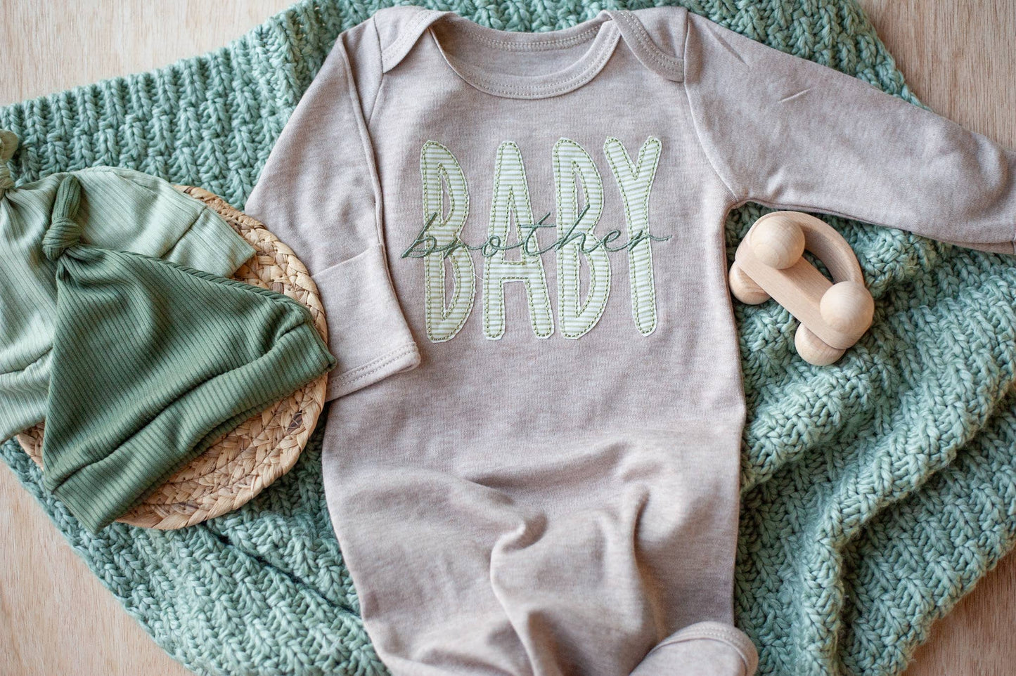 Knot Gown Green Baby Brother