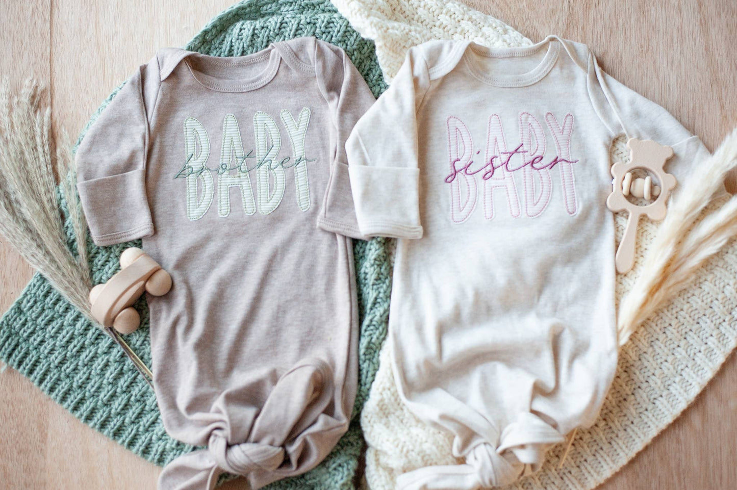 Knot Gown Green Baby Brother