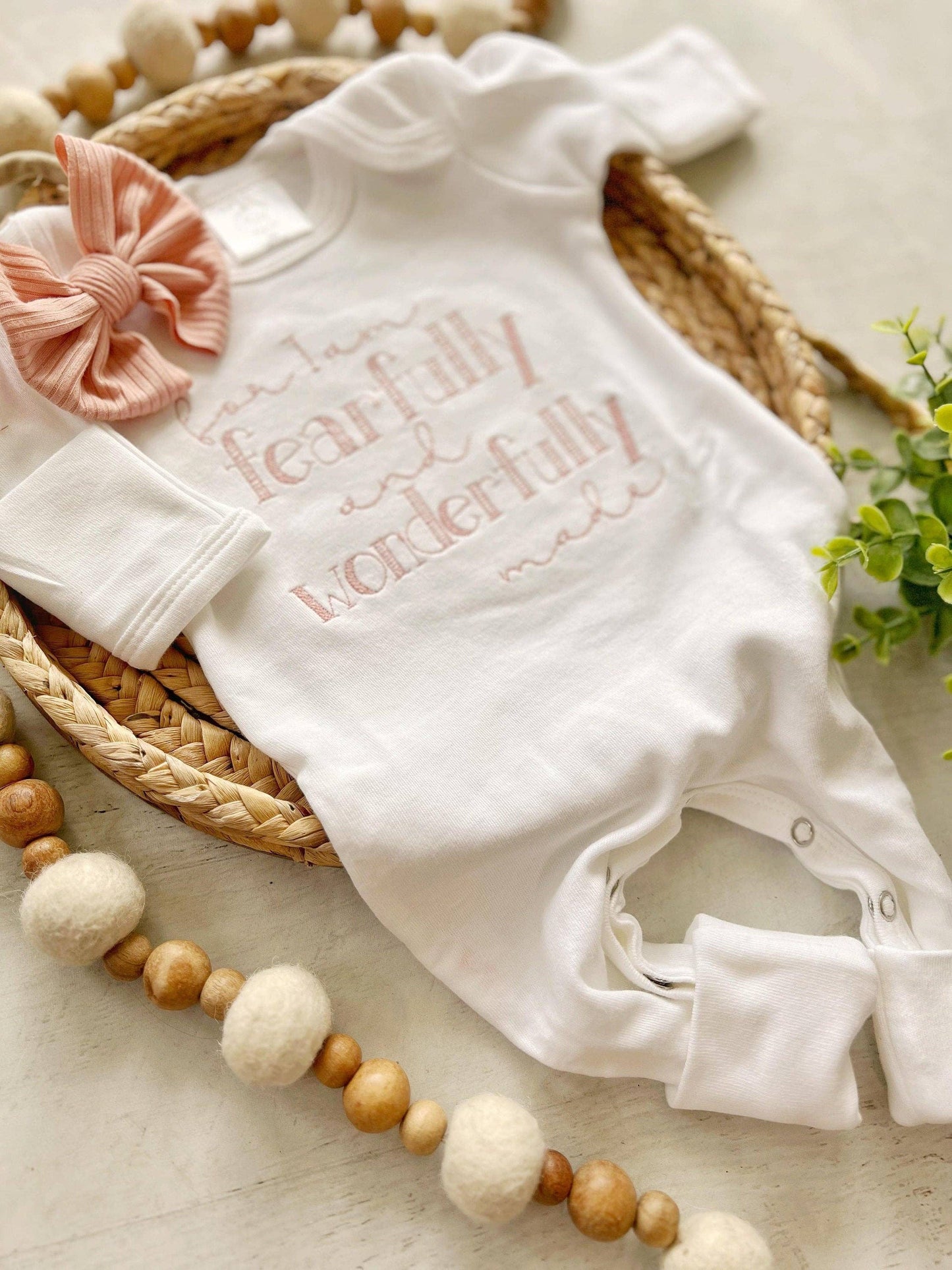 Baby Girl Outfit | White Romper Fearfully Wonderfully Made