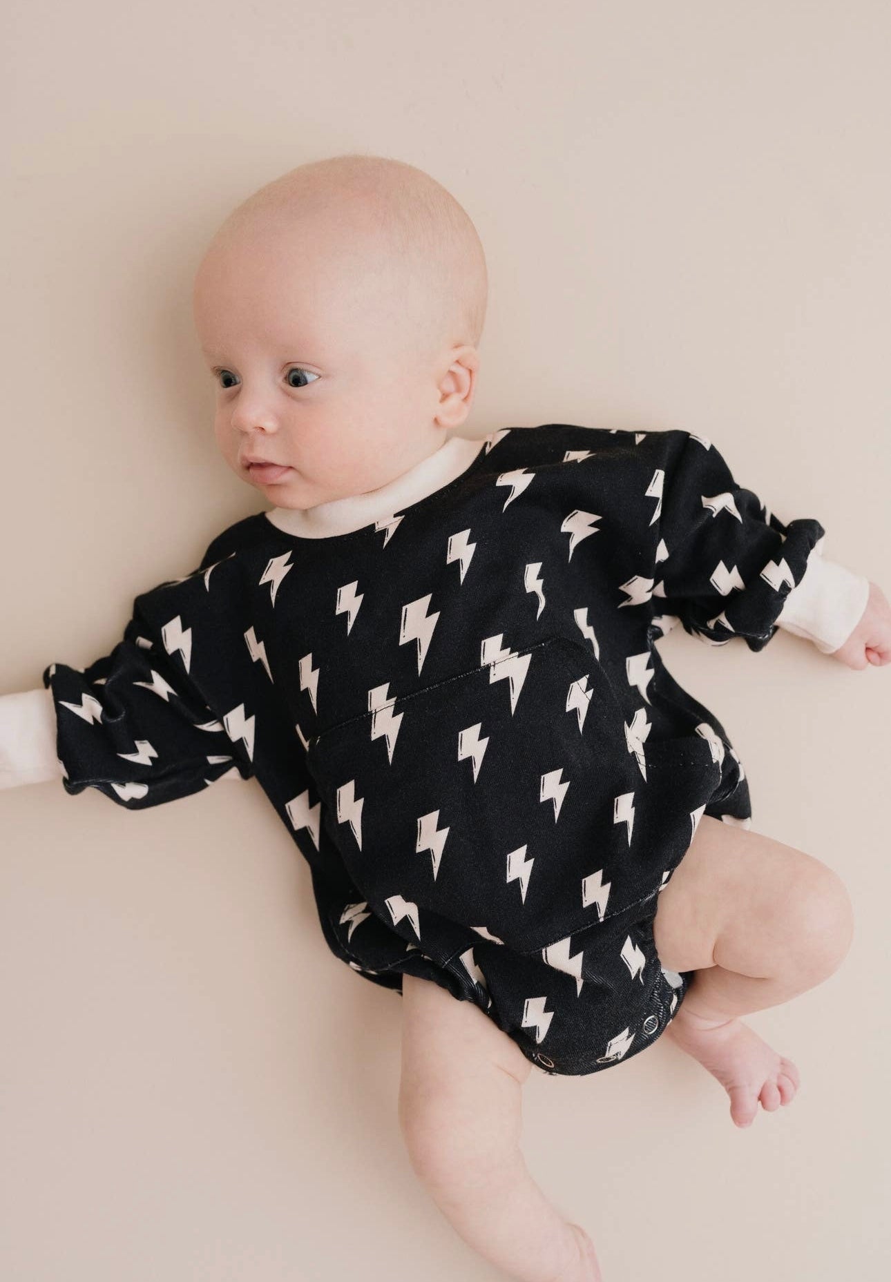 black bolt sweatshirt romper