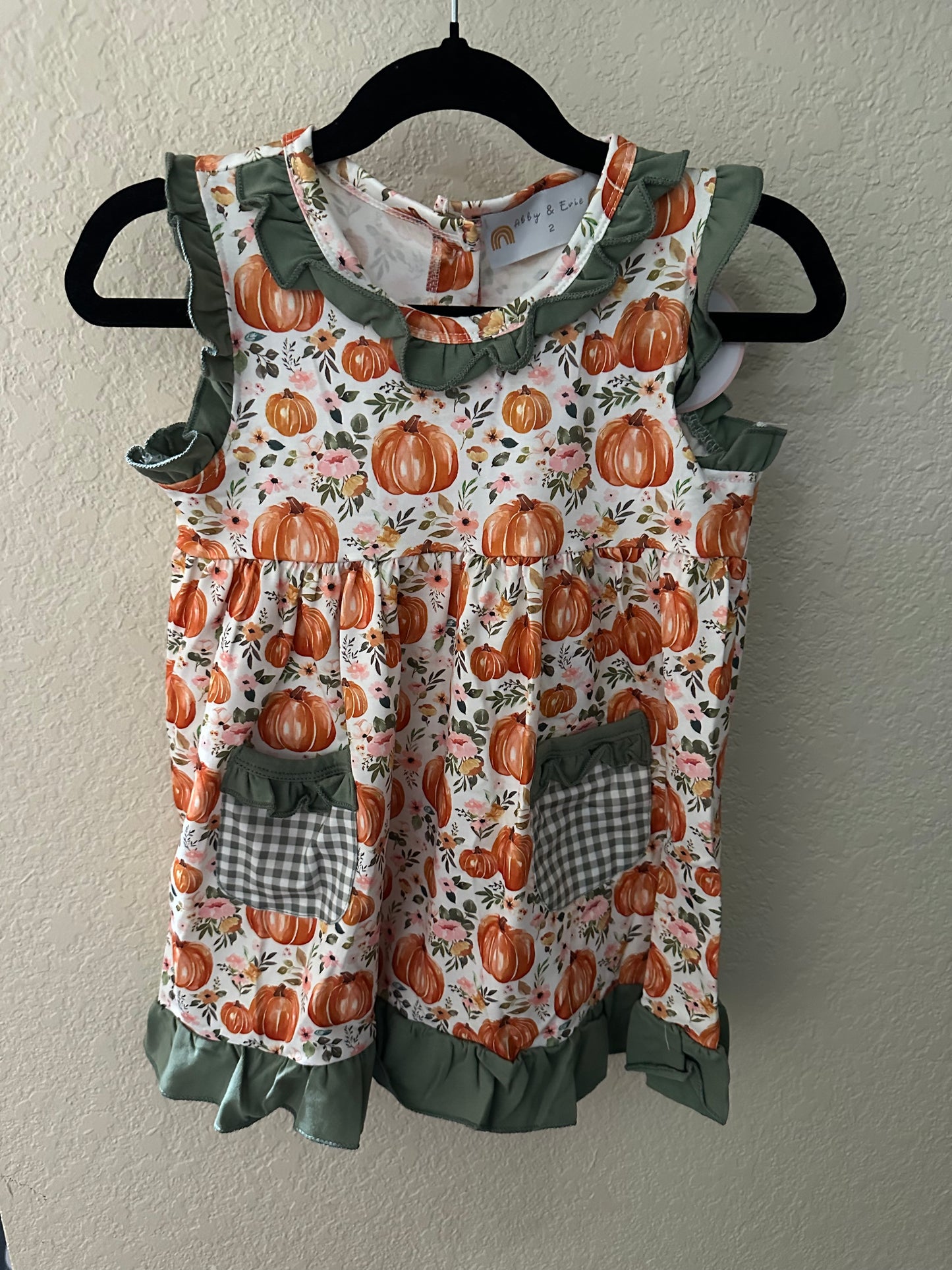 Green Pumpkin Ruffle Dress