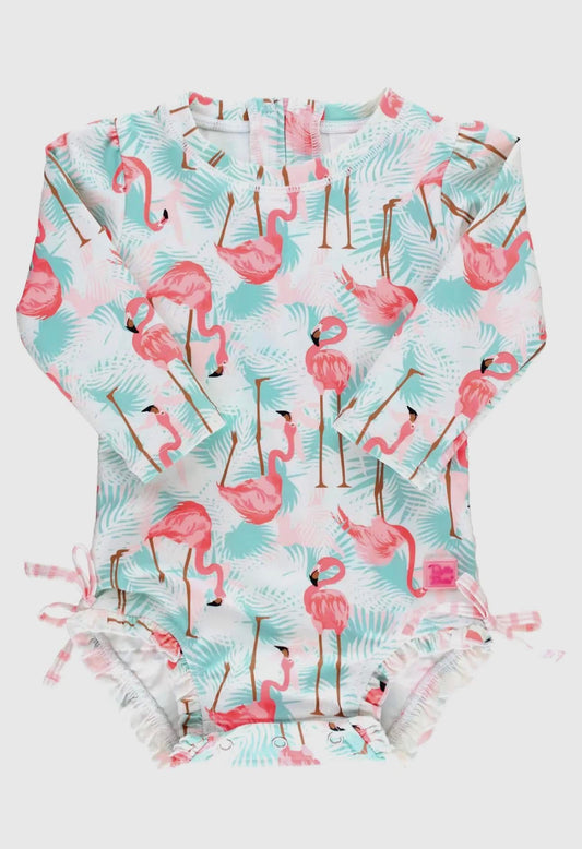 flamingo rash guard one piece swim