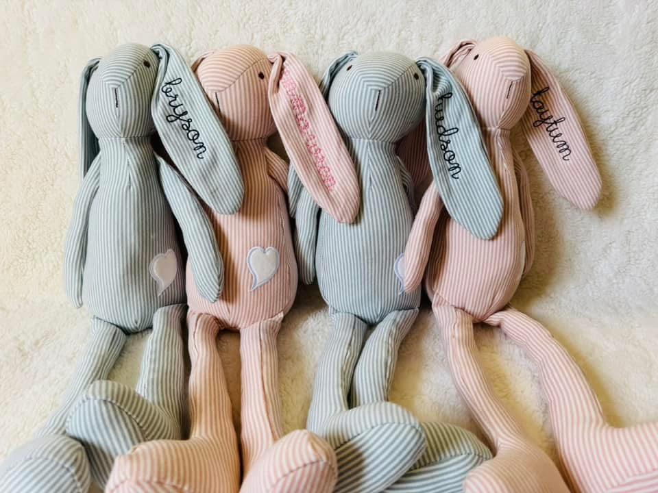 embroidered bunnies