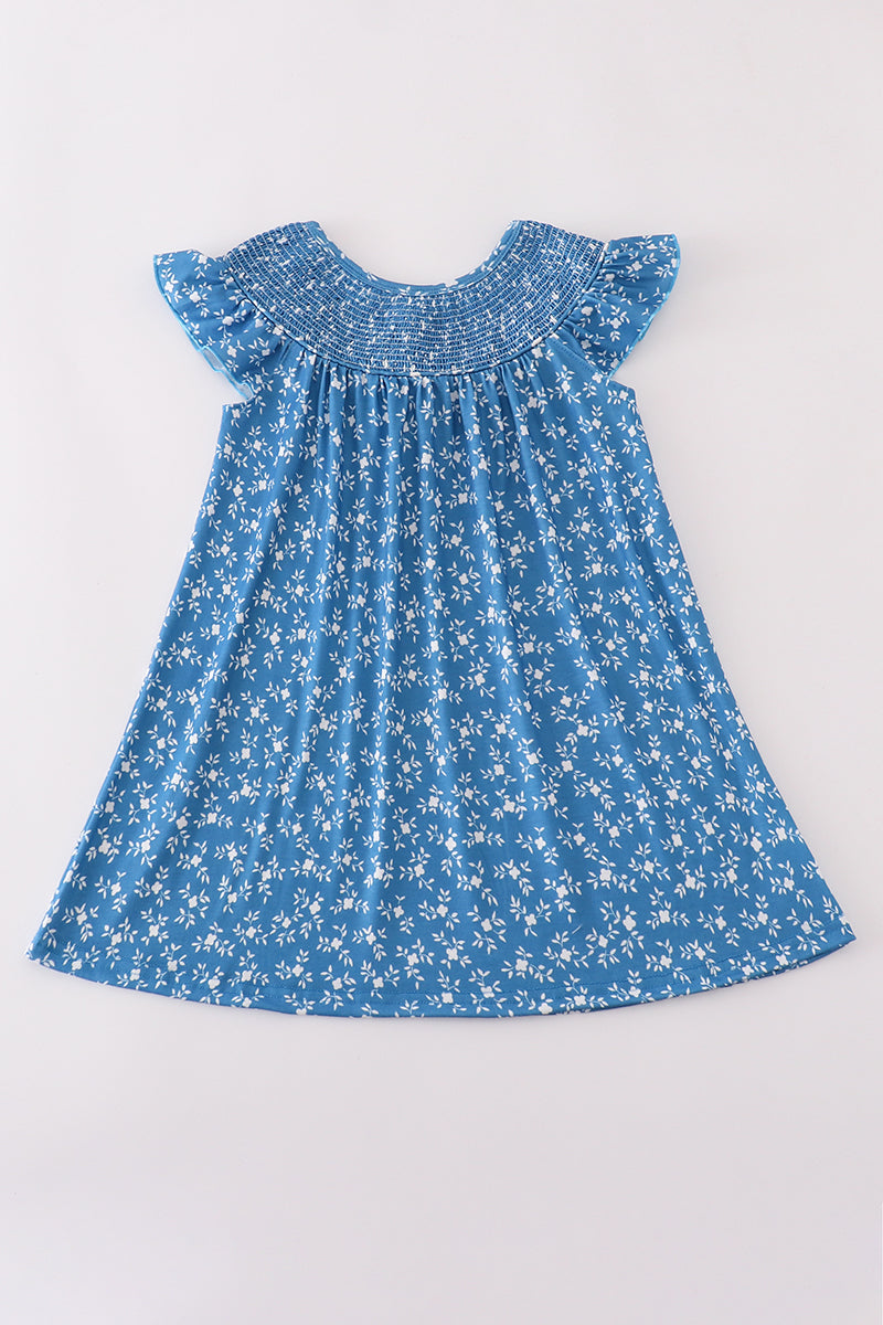 blue floral smocked collection