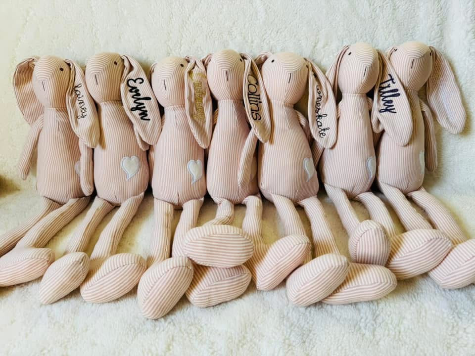 embroidered bunnies