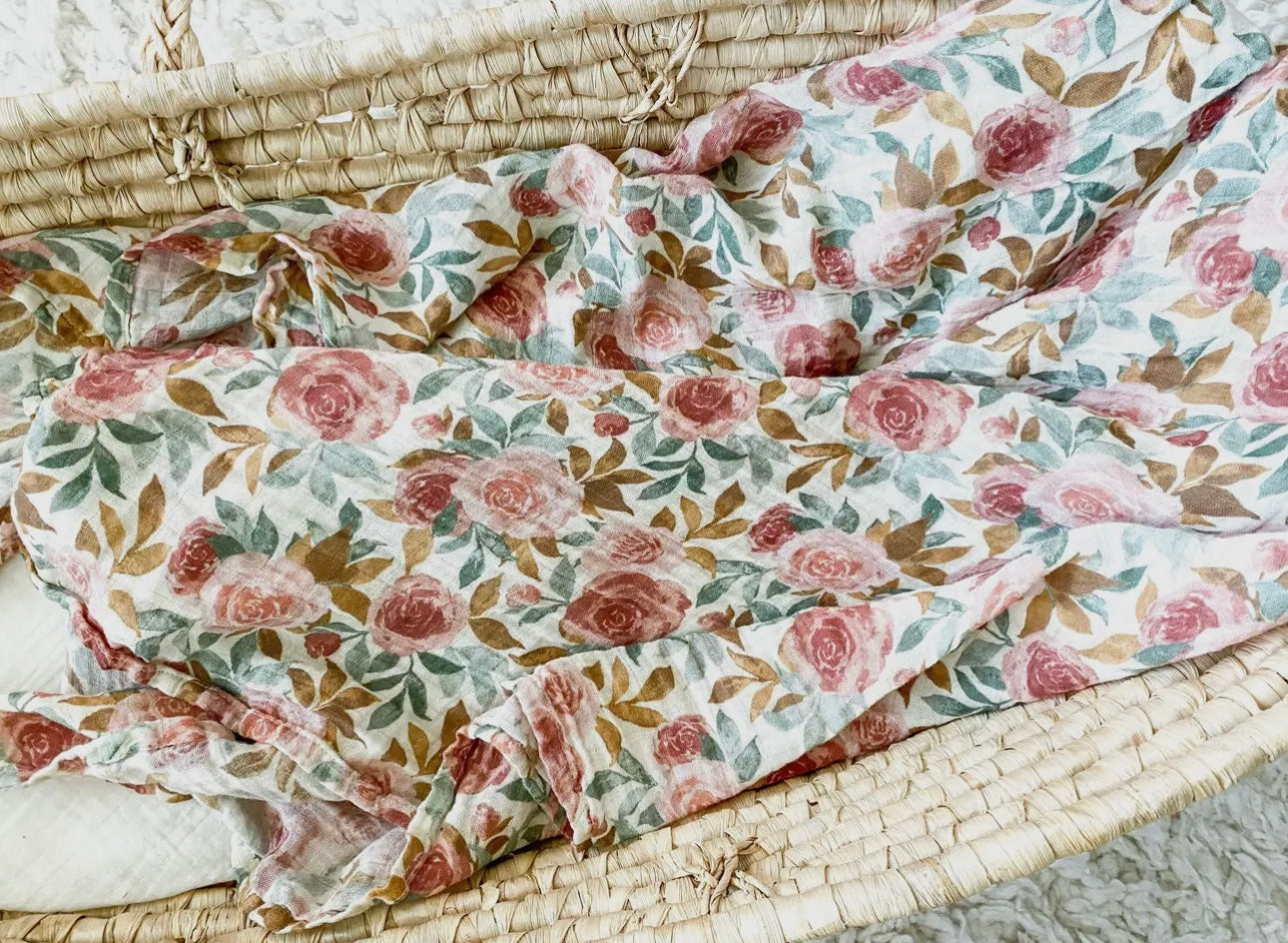 muslin swaddle/bow set
