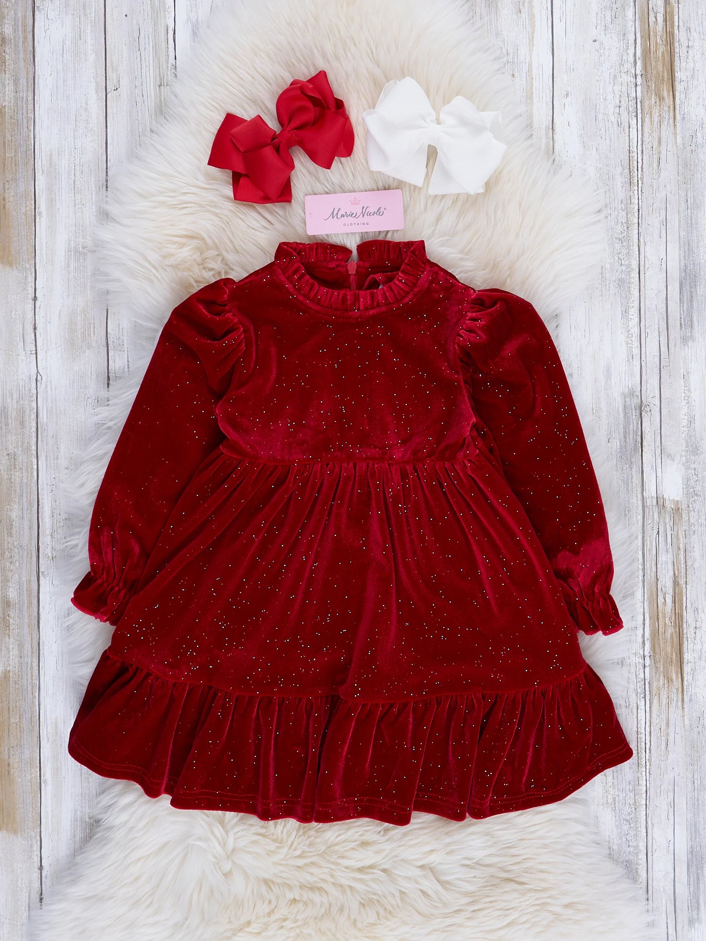 red velvet dress