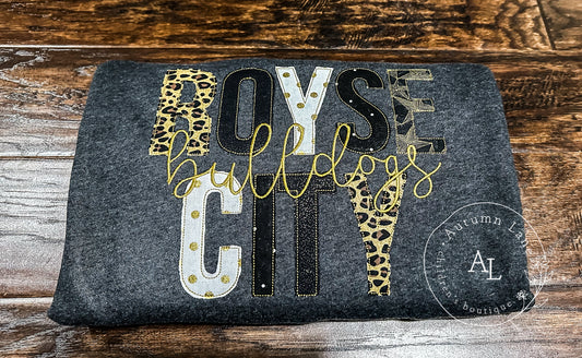 school mascot appliqué sweatshirt