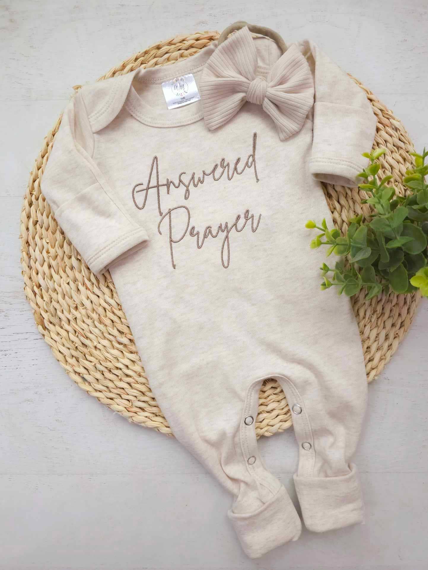 Answered Prayers Embroidered Romper
