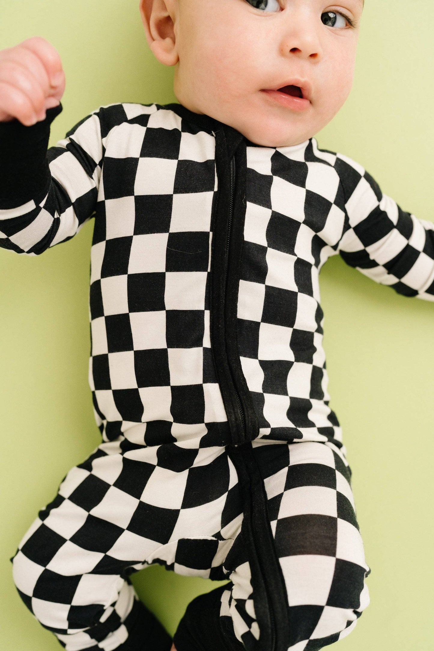 Black Checkered Bamboo Zippy