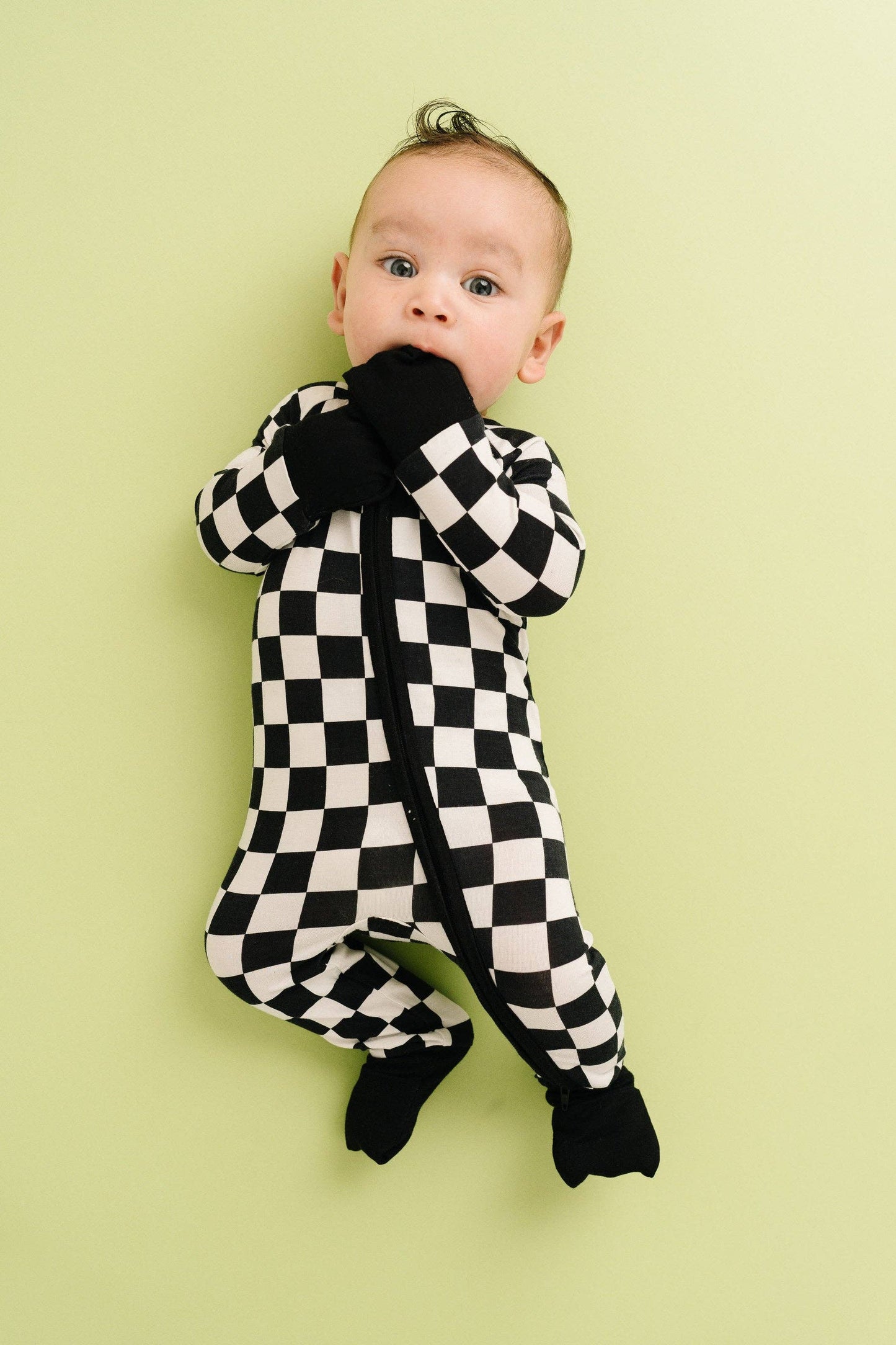 Black Checkered Bamboo Zippy