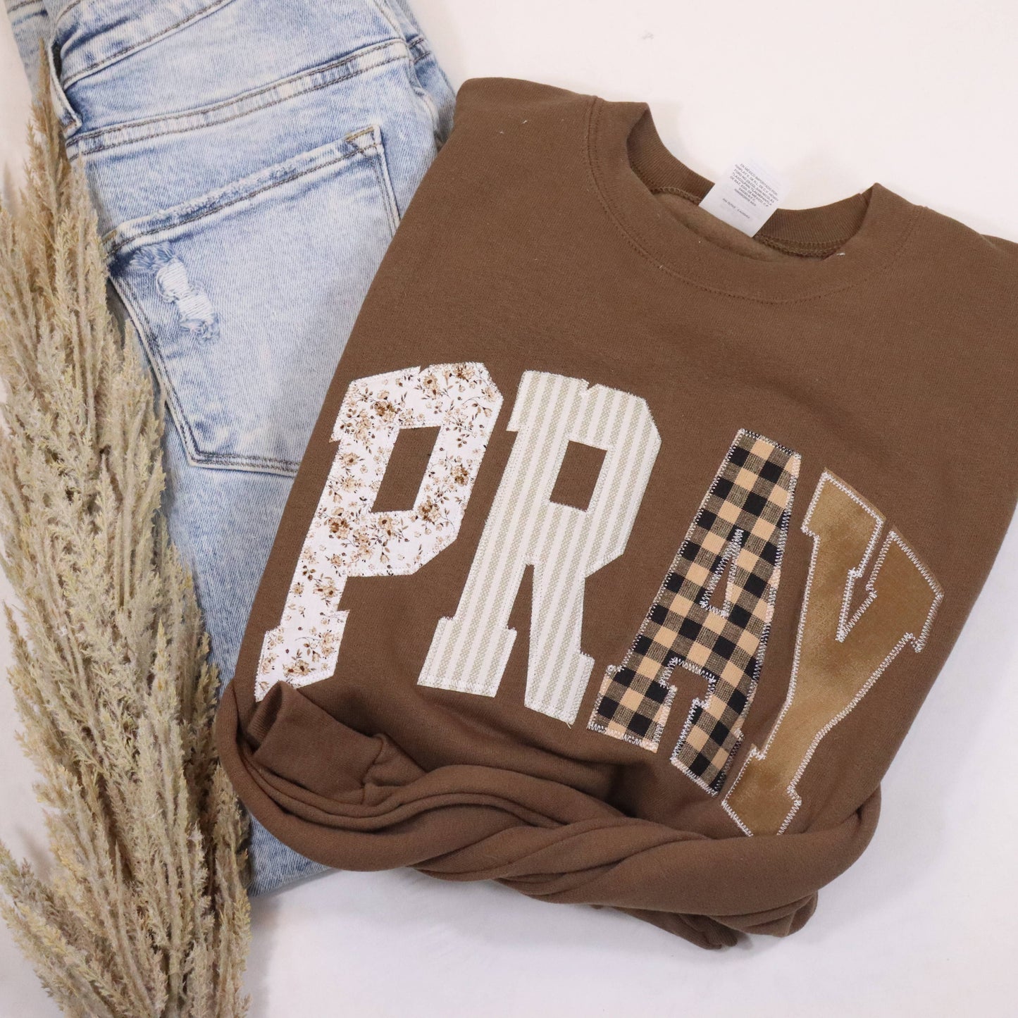 Brown Pray Christian Faith Sweatshirt