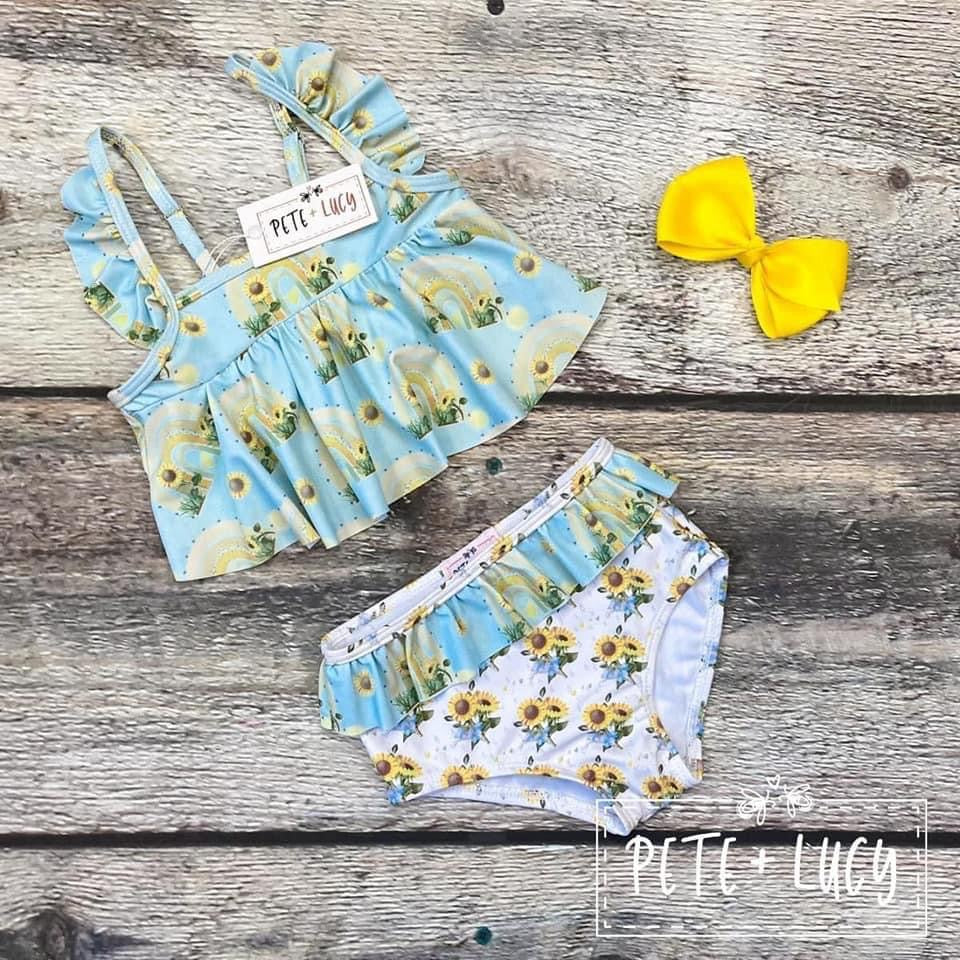 happy sunflowers 2 piece swim